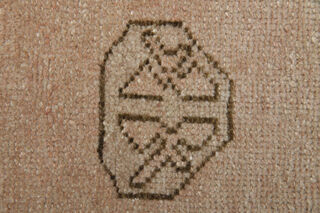 Neutral Geometric Handwoven Runner - 1960's - Thumbnail