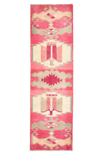 Eagle - Pink Hand-Knotted Runner Rug - Thumbnail