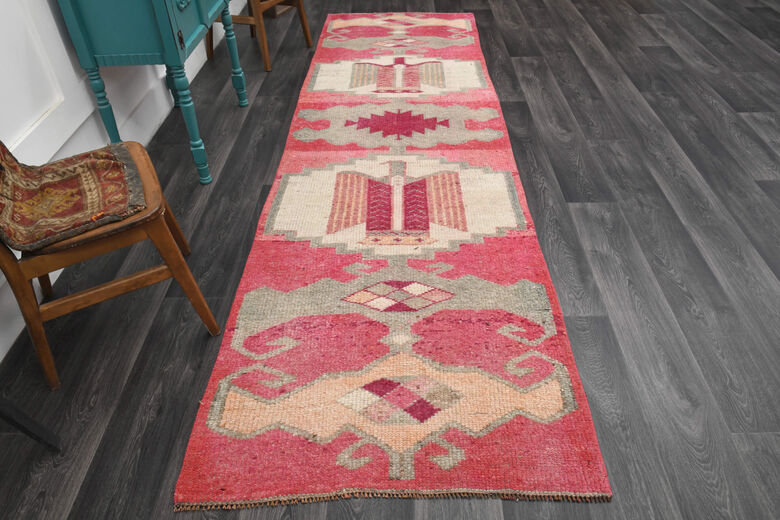 Eagle - Pink Hand-Knotted Runner Rug