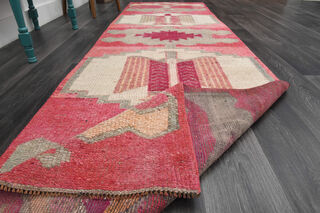 Eagle - Pink Hand-Knotted Runner Rug - Thumbnail