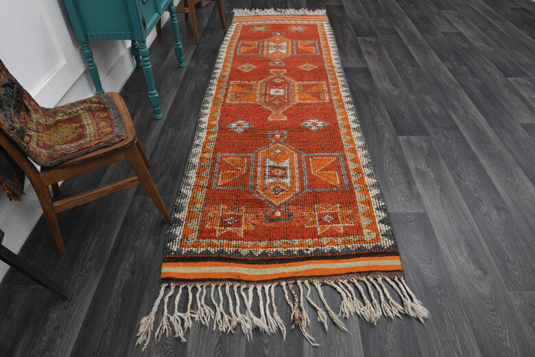 Turkish Vintage Runner Anatolian Rug