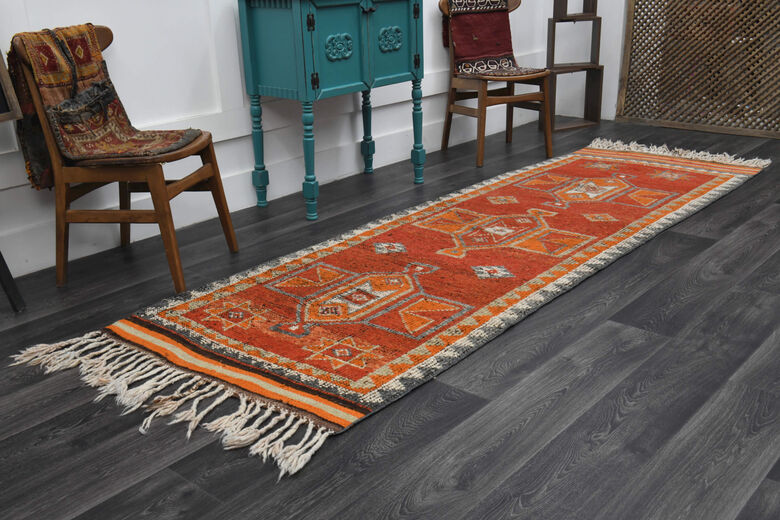 Turkish Vintage Runner Anatolian Rug