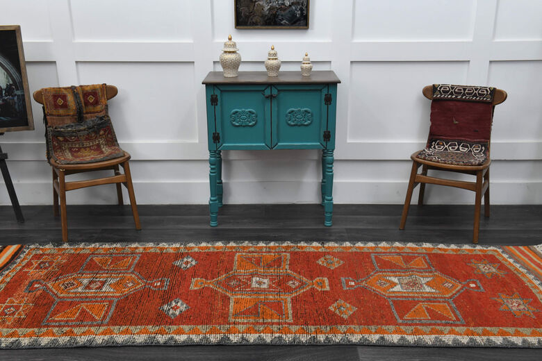 Turkish Vintage Runner Anatolian Rug