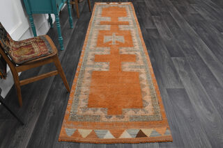 Vintage Turkish Runner Rug - Thumbnail