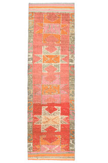 Hand-Knotted Turkish Runner Rug - Thumbnail