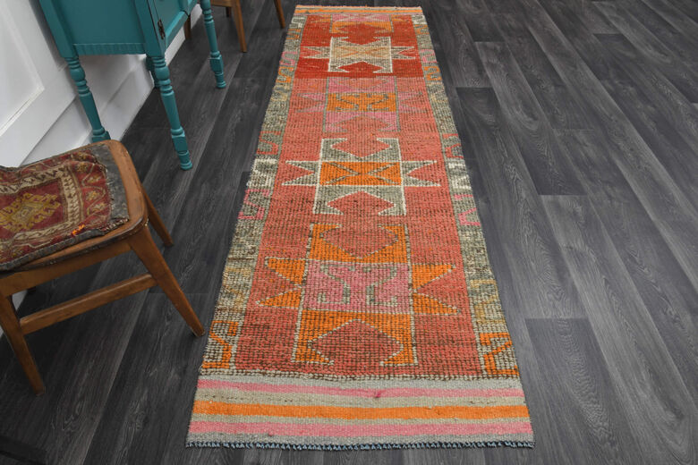 Hand-Knotted Turkish Runner Rug