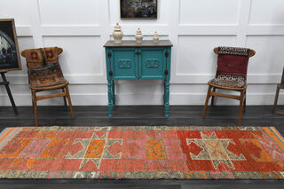 Hand-Knotted Turkish Runner Rug - Thumbnail