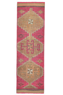 Vintage Turkish Runner Rug - Thumbnail