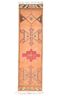 Tasseled Turkish Runner Rug - Thumbnail