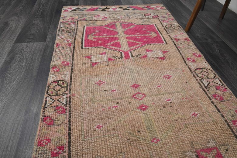 Hand-Knotted Vintage Runner Rug