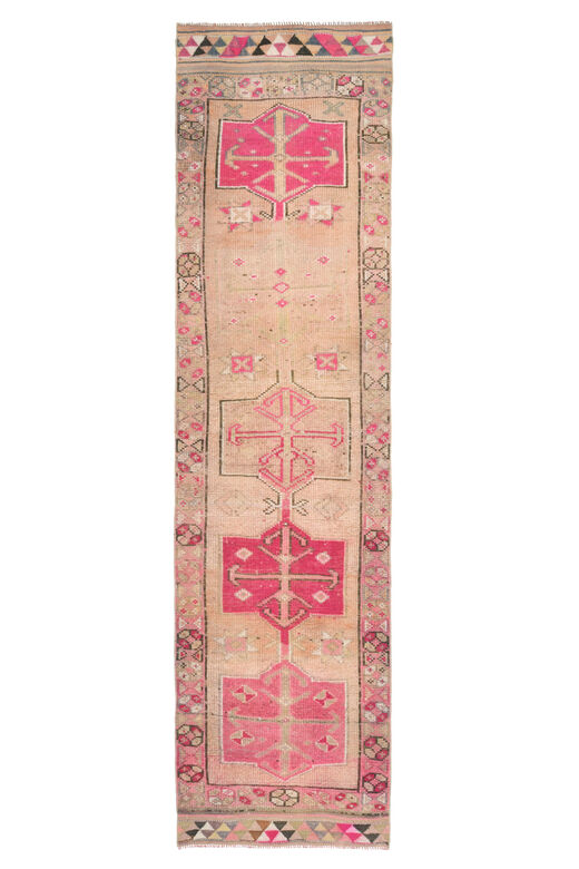 Hand-Knotted Vintage Anatolian Runner Rug
