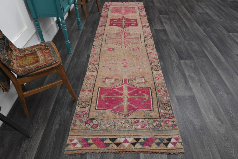 Hand-Knotted Vintage Anatolian Runner Rug
