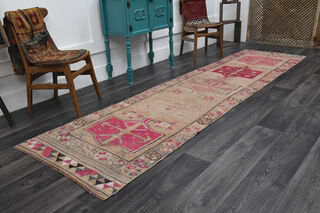 Hand-Knotted Vintage Anatolian Runner Rug - Thumbnail