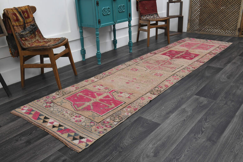 Hand-Knotted Vintage Anatolian Runner Rug