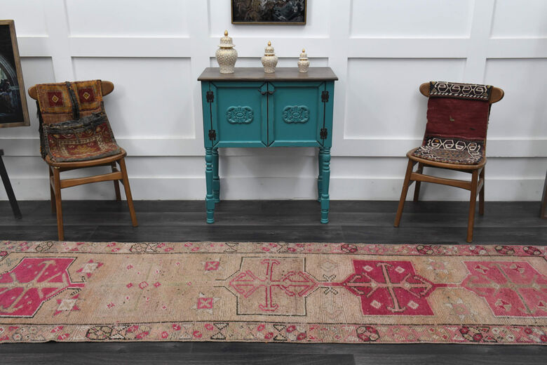 Hand-Knotted Vintage Anatolian Runner Rug