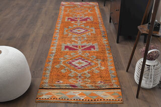 Handwoven Vintage Runner Rug - Thumbnail