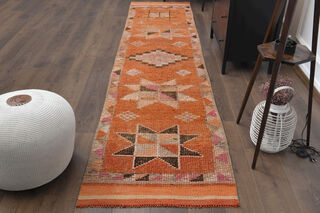 Hand-Knotted Vintage Runner Rug - Thumbnail