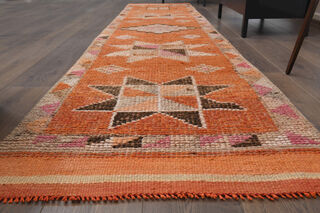 Hand-Knotted Vintage Runner Rug - Thumbnail