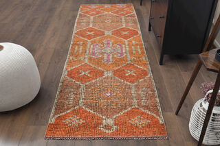 Turkish Vintage Runner Rug - Thumbnail