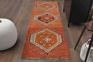 Turkish Vintage Runner Rug - Thumbnail