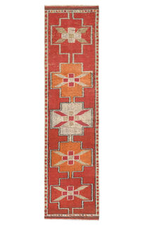 Turkish Vintage Runner Rug - Thumbnail