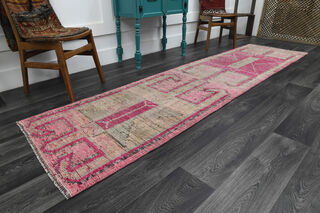 Turkish Vintage Runner Rug - Thumbnail