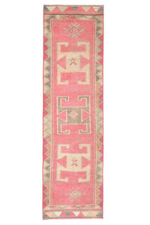 Handmade Pink Runner Rug - Thumbnail