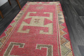 Handmade Pink Runner Rug - Thumbnail