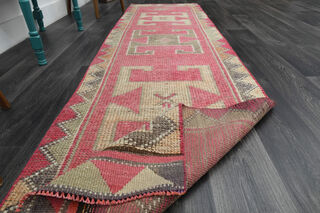 Handmade Pink Runner Rug - Thumbnail