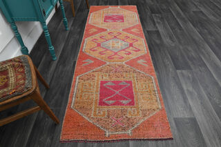 Handmade Vintage Runner Rug - Thumbnail