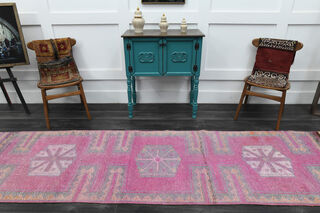 Turkish Vintage Runner Rug - Thumbnail