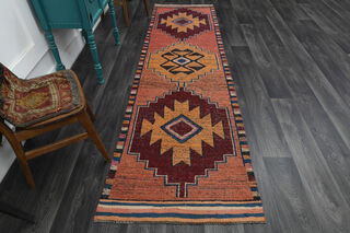 Turkish Vintage Runner Rug - Thumbnail