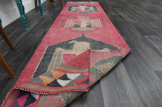 Turkish Vintage Runner Rug - Thumbnail