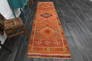 Turkish Vintage Runner Rug - Thumbnail