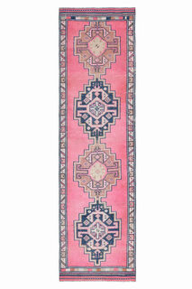 Turkish Vintage Runner Rug - Thumbnail