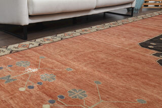 Wide Turkish Runner Rug - Thumbnail