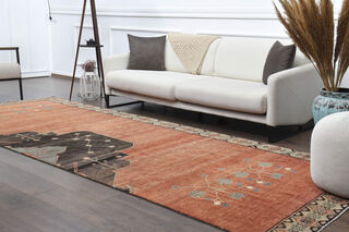 Wide Turkish Runner Rug - Thumbnail