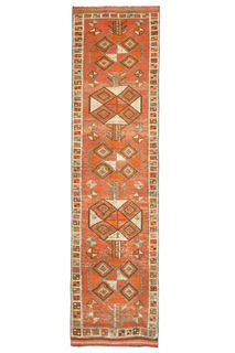 Turkish Vintage Runner Rug - Thumbnail