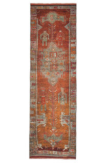 Hand-Knotted Vintage Runner Rug - Thumbnail