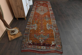 Hand-Knotted Vintage Runner Rug - Thumbnail