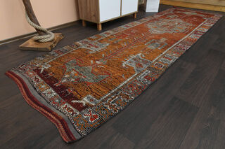 Hand-Knotted Vintage Runner Rug - Thumbnail