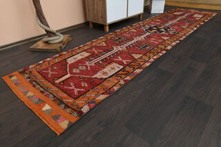 Turkish Vintage Runner Rug - Thumbnail