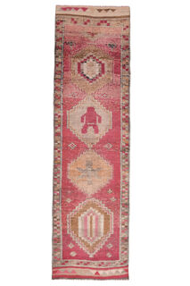 Turkish Vintage Runner Rug - Thumbnail