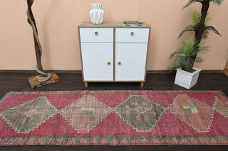 Vintage Handmade Runner Rug - Thumbnail