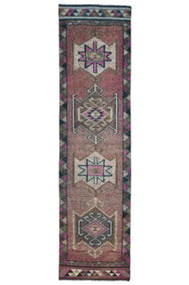 Turkish Vintage Runner Rug - Thumbnail