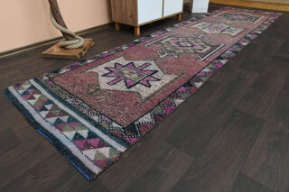 Turkish Vintage Runner Rug - Thumbnail