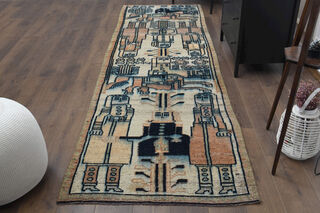 Art Deco - Handmade Vintage Rug - Thumbnail