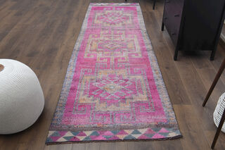 Turkish Vintage Runner Rug - Thumbnail