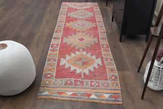 Dark Pink - Turkish Runner Rug - Thumbnail