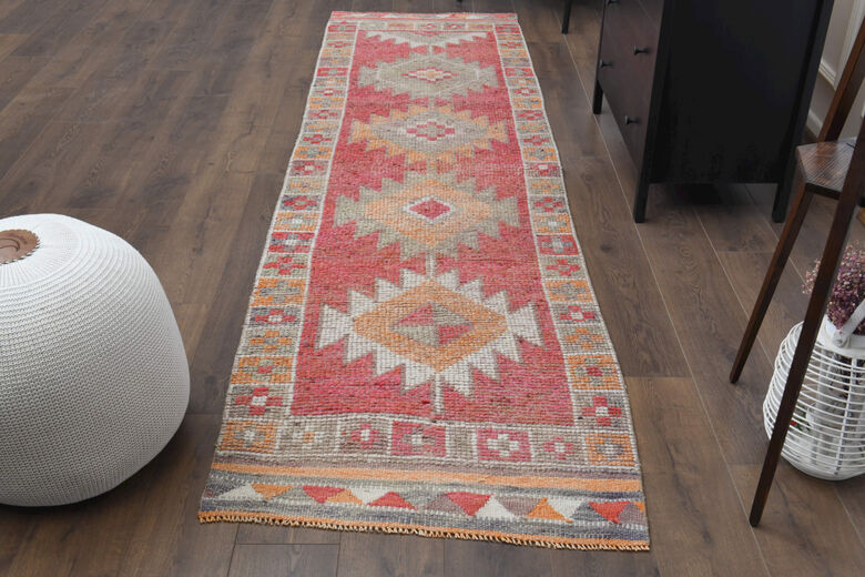 Dark Pink - Turkish Runner Rug